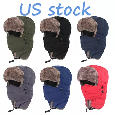 Warm Hat Windproof Winter Russian Hats With Ushanka Hat For Skiing Men • $14.65