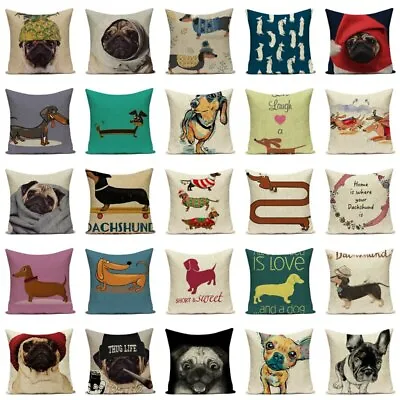 £5.27 • Buy Dachshund Dog Pillow Case Decoration Pug French Bulldog Cushion Cover Buldog