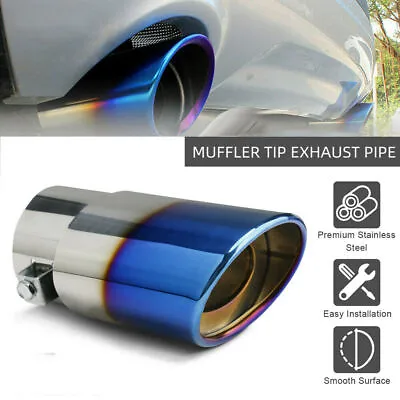 Car Stainless Steel Exhaust Pipe Tip Rear Tail Throat Muffler Round Accessories • $8.43