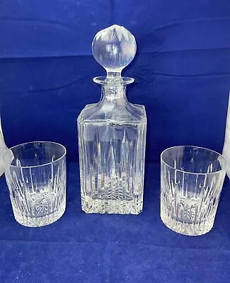 Crystal Glass Decanter And Matching Tumblers Unused • £15