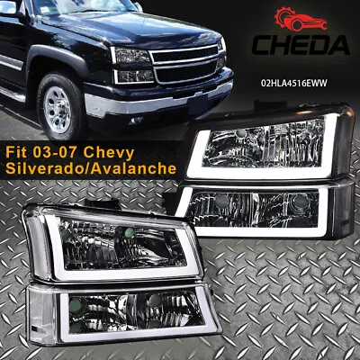 Clear LED DRL Corner Chrome Headlights/Lamps Fit For 03-06 Silverado 1500 2500HD • $83.88