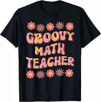 Groovy Math Teacher T-Shirt Retro Colorful Back To School Woman Gift Funny • $10.99