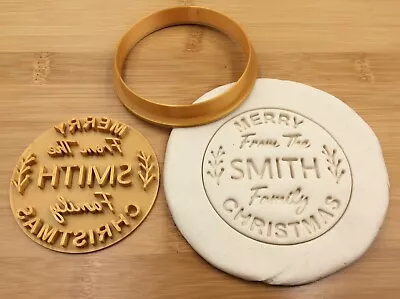 $10.89 • Buy Custom Personalized Christmas Name Stamp Style1 Gold Cookie Fondant Embosser
