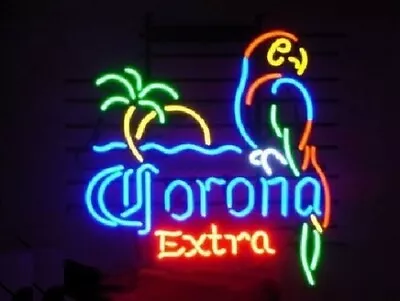 Corona Extra Parrot Bird Right Neon Lamp Sign 20  Real Glass Light Bar Display • $238.99