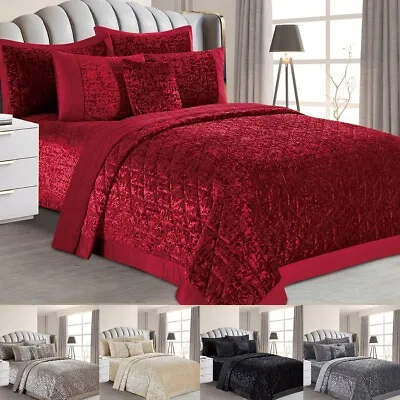3PCs Quilted Velvet Bedspread Luxury Throw With Pillowcase DoubleKingS.King.UK • £9.99