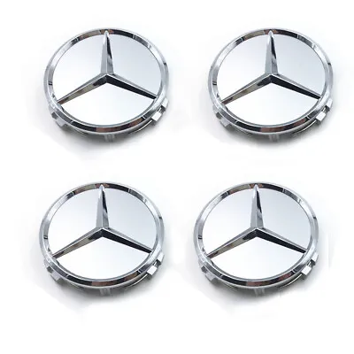 4PCS 75mm Wheel Center Hub Caps Cover Logo Badge Emblem For Mercedes-Benz Silver • $7.90
