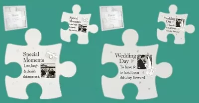 Jigsaw Photo Frame & Plaque Wedding Memories Sentiment Wall Or Freestanding • £13.90
