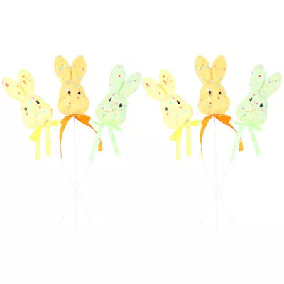  6 Pcs Easter Bunny Topper Desktop Decor Plant Basket Child Cutting Hat • £6.49