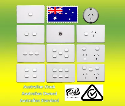 $33 • Buy 10 Amp 240V Double Power Point Socket Outlet GPO Wall Light Switch USB