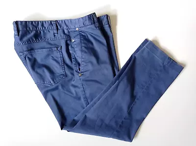 Men's Domenico Vacca Italy Slim Trouses Stretch Cotton Pants IT 50 Blue US 32/33 • $49.99