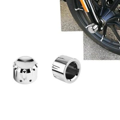 $15.99 • Buy Pair Chrome CNC Front Axle Nut Cover Cap For Harley Dyna V-Rod FLHT FLHR Touring