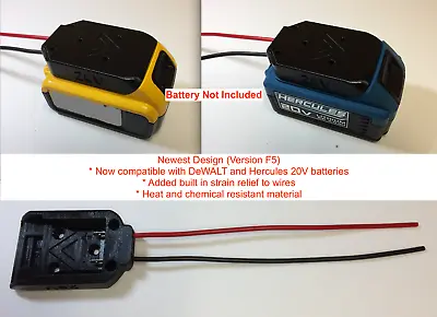 $15 • Buy X Battery Adapter For Hercules 20V Dock Power Connector Mount 12/10 Gauge Wires