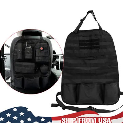 Tactical Car Seat Back Cover Organizer Storage Bag Panel Vehicle MOLLE Protector • $16.14