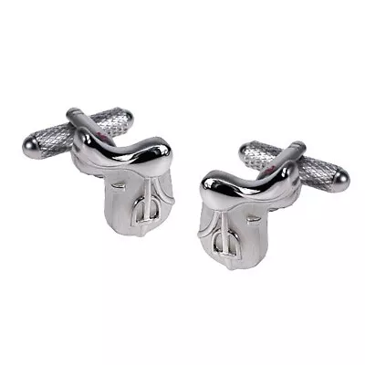 Horse Saddle Cufflinks By Onyx Art - Gift Boxed - Rider Equestrian Racing • £6.99