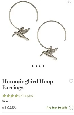 Alex Monroe Sterling Silver Hummingbird Hoop Earrings New In Box • $232.36