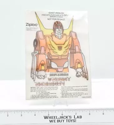 $10.17 • Buy Iron-On Rodimus Prime Premium 1986 Ziploc G1 Transformers Vintage The Movie