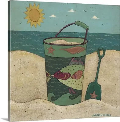 Sandpail - Fishing By The Sea Canvas Wall Art Print  Home Decor • $163.99