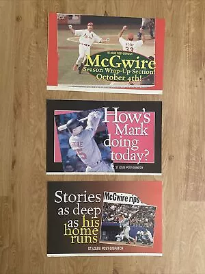 1998 Mark McGwire Lot 3 St Louis Post Dispatch Newspaper Display Ads Cardinals • $9.99