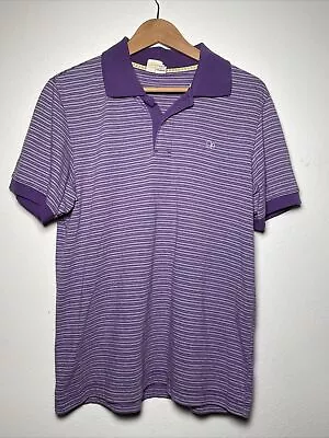 VTG 80’s OP Ocean Pacific Short Sleeve Stripes Polo Shirt Men’s Medium Purple • $29.99