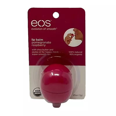 EOS POMEGRANATE RASPBERRY Lip Balm 100% Natural WITH Shea Butter Jojoba Oil RARE • $8.95