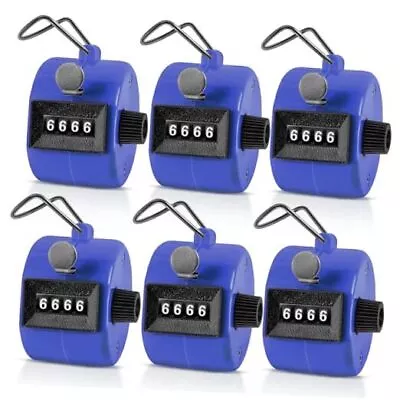 6 Pcs Handheld Tally Counter Manual Mechanical Clicker Counters 4-Digit Blue • $18.93