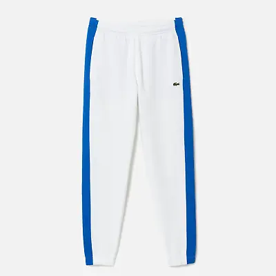 Men's Lacoste Tracksuit Bottoms - White Blue • £47.54