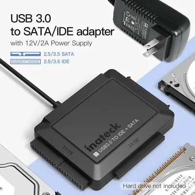 USB 3.0 To IDE & SATA External Hard Drive Reader 2.5  3.5  HDD SSD Power Adapter • $21.99