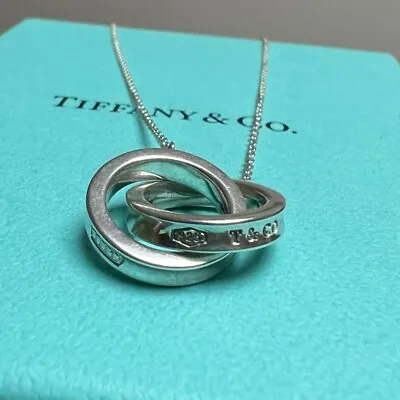 £153.63 • Buy Tiffany & Co. 1837 Interlocking Circles Pendant Necklace Sterling Silver 925