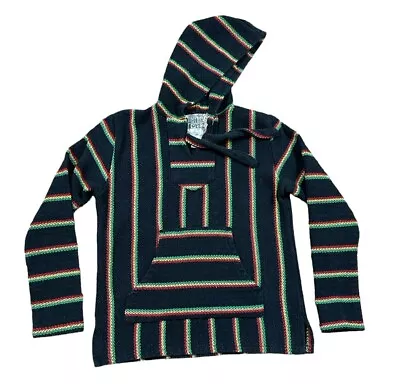 Original Senor Lopez Red Green Black Mexican Baja Poncho Men's Size Small Hoodie • $19.99