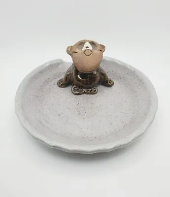 Artisan Pottery Monkey Trinket Dish Ceramic Animal Artist Signed Art Pottery  • $72.50