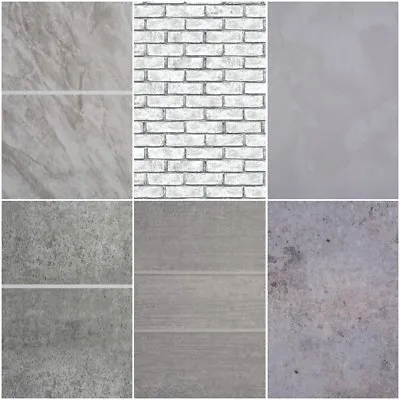 Grey Bathroom 8mm Wall Panels PVC Cladding Shower Wet Wall Tile Marble Effect • £0.99