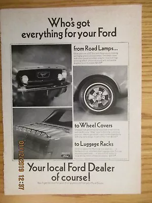 MustangAdv#209 Advertisement 1966 Mustang Options Wheel Covers Luggage Racks • $11.99