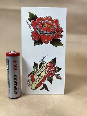 1989 Ed Hardy Rare Vintage Savvi Sheet Temporary Tattoo Flowers Love Eternal • $7.99