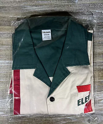 Retro 7-Eleven Woven Button Up Down Camp Collar Shirt Size M Medium LE In Hand • $142.42