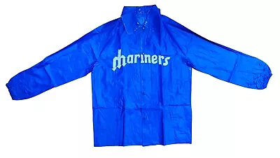 VINTAGE Seattle Mariners MLB SGA Child Kids Blue Rain Jacket Coat W/ Hood SIZE M • $9.95