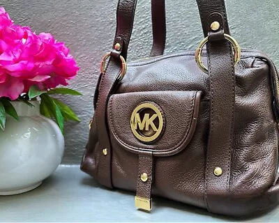 🐻Michael Kors Bags Michael Kors Fulton Brown Leather Satchel Shoulder BagTote🐻 • $150