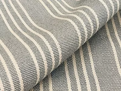 Classic Cloth Handwoven Jute Stripe Fabric Catalina Soft Chambray 1.85yd 1277/08 • $185