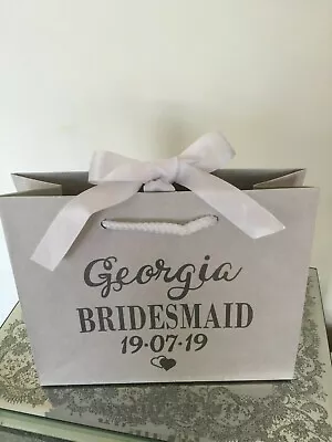 £3.50 • Buy Personalised Bridesmaid Gift Bags Luxury Ribbon Tie Wedding Bag Box Any Colour