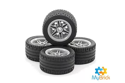 Genuine Lego® 4x Light Grey Wheels - (56145) And Lego Tyres (44309) - Free Post • $19.95