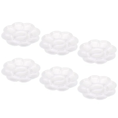 £5.36 • Buy 10 Wells Paint Tray Palette Painting Pallet Holder Flower Shape 3 , White 12pcs