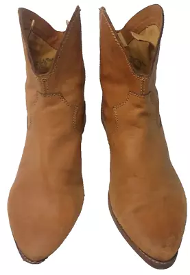 Nicole Women's 8 1/2M Ankle Boots Passionate Tan Leather Pointed Toe Western • £28.45