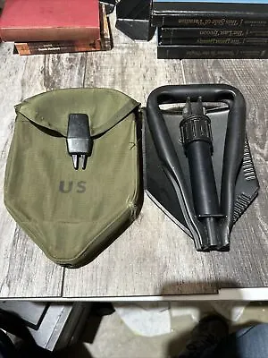 Vintage USGI OD Vietnam Tri-Fold Shovel And Nylon Carrier Cover 1974 • $74.99