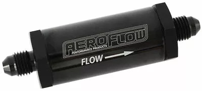 Aeroflow -4AN Inline Fuel & Oil Filter Black 30 Micron Washable AF607-04BLK • $45.03