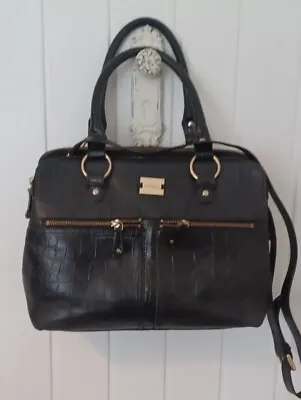 £55 • Buy Modalu Pippa Black Handbag Leather Shoulder Grab Bag Detachable Strap Work Bag .