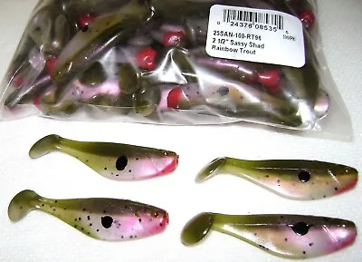 Mister Twister 100 Pack Nature Series 2 1/2 Inch Sassy Shad Lures Rainbow Trout • $14.99