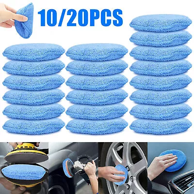 20/10 X 5  Microfiber Foam Sponge Applicator Pads Car Buffing Polish Wax Cleaner • $10.38