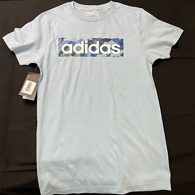 MEDIUM - ADIDAS LIGHT BLUE Tshirt Camo Athletic Tee • $14.99