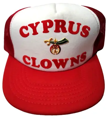Cyprus Clowns Hat Cap Shriners Masonic Young An Snapback Red Mesh OSFA Korea VTG • $21.21