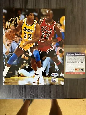 Magic Johnson (Michael Jordan) Autograph - 8x10 Photo - PSA COA • $125
