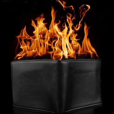 Magic Trick Flame Fire Wallet Leather Magician Stage Perform Street Prop S YKS1U • £7.55